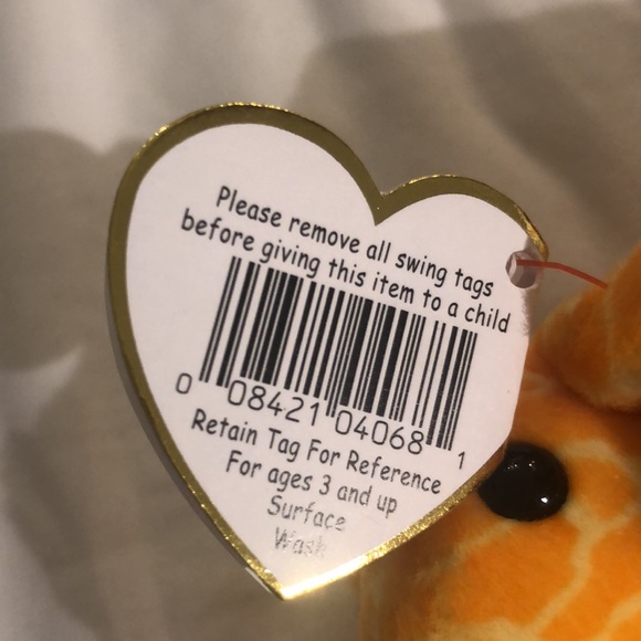 “Twigs” TY Beanie Baby, Orange and Brown Giraffe, Vintage Collectible 1995 - Picture 9 of 11